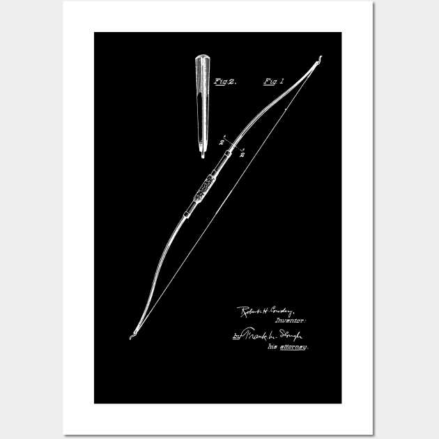 Archery Bow Vintage Patent Drawing Funny Novelty Wall Art by TheYoungDesigns